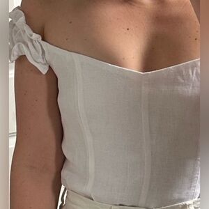 Reformation White  Off-Shoulder Blouse
